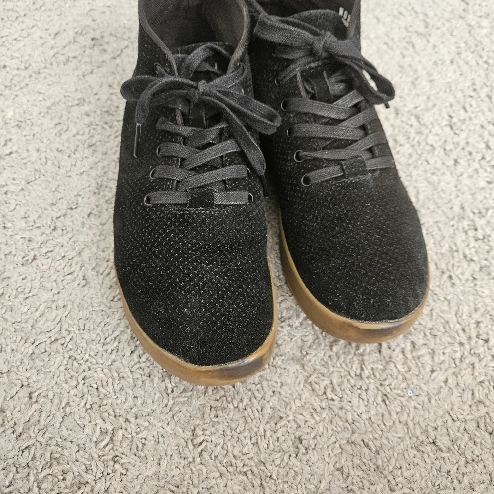 NoBull black dark gum suede mid trainer size 8.5 Women Perforated Laces
